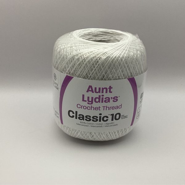 Aunt Lydia's Crochet Thread Classic 10 White - Knitcessities