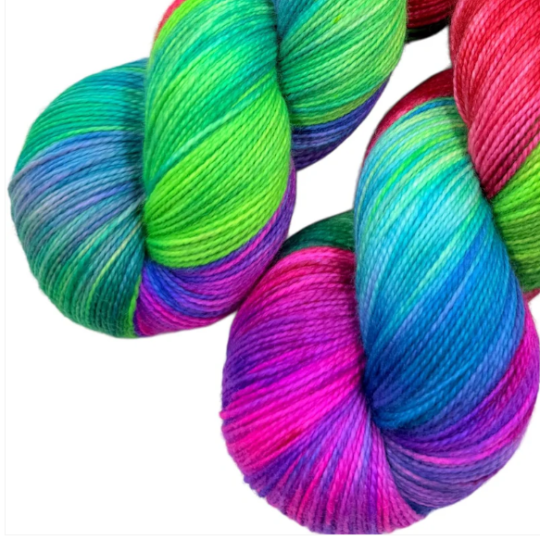 Swan City Yarns Trusty Sock Santa's Acid Trip