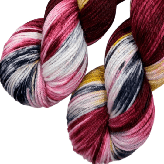 Swan City Yarns Trusty Sock Garnet & Gold